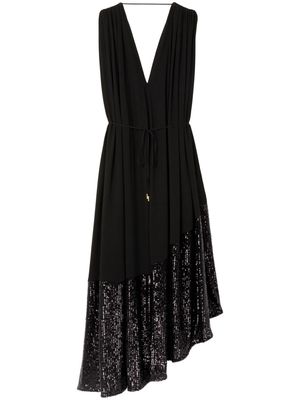 AZ FACTORY sequin-embellished pleated maxi dress - Black