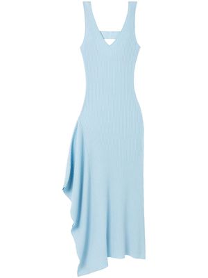 AZ FACTORY Serena ribbed-knit asymmetric dress - Blue