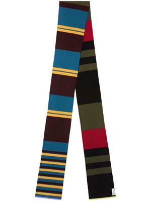 AZ FACTORY stripe-pattern knitted scarf - Blue