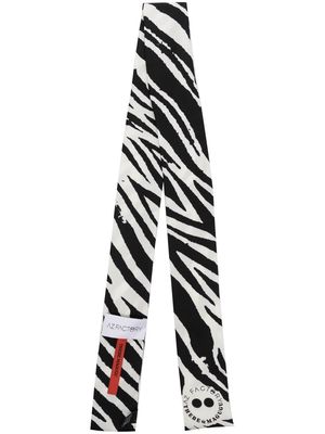 AZ FACTORY striped-pattern skinny scarf - Black