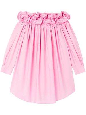 AZ FACTORY Theodora ruffle-trim cotton minidress - Pink