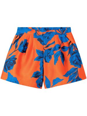 AZ FACTORY Tiger Lily cotton shorts - Blue