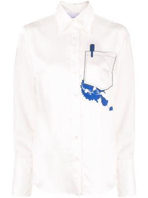 AZ FACTORY Tribute Ink Stain blouse - White