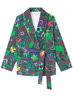 AZ FACTORY velvet shawl collar jacket - Green