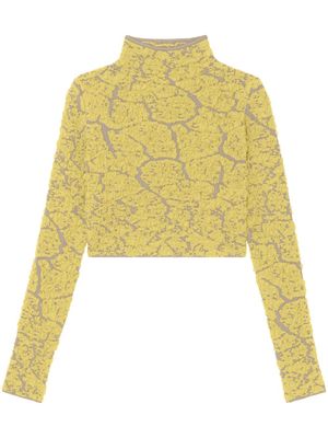 AZ FACTORY x Ester Manas jacquard-pattern crop top - Yellow