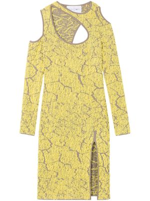 AZ FACTORY x Ester Manas jacquard-pattern cut-out dress - Yellow