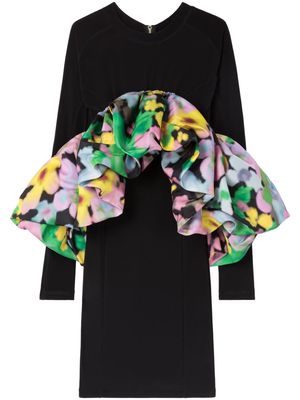 AZ FACTORY x Lutz Huelle Norman floral-print long-sleeve minidress - Black