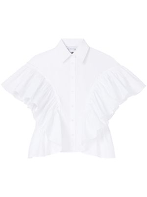AZ FACTORY x Lutz Huelle Waterfall ruffle-sleeve shirt - White