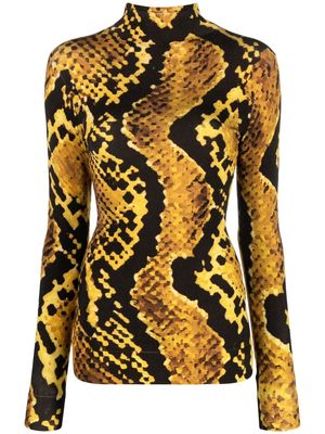 AZ FACTORY x Thebe Magugu snake-print top - Yellow