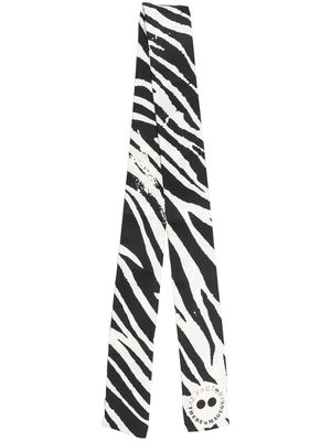 AZ FACTORY zebra-print silk scarf - Black