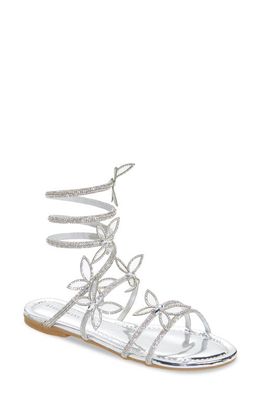 AZALEA WANG Albus Ankle Wrap Sandal in Silver