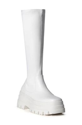 AZALEA WANG Aretha Tall Sock Boot in White