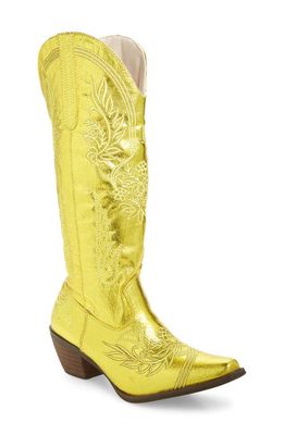 AZALEA WANG Ayanna Western Boot in Gold