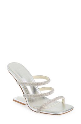 AZALEA WANG Dionne Embellished Strappy Sandal in Silver
