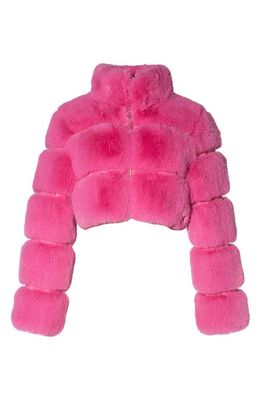 AZALEA WANG Faux Fur Puffer Jacket in Pink
