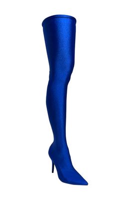 AZALEA WANG Heartout Thigh High Boot in Blue