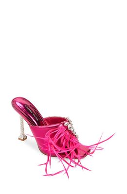 AZALEA WANG Joplin Metallic Square Toe Sandal in Pink