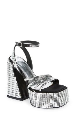 AZALEA WANG Katherine Ankle Strap Platform Sandal in Silver