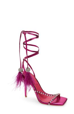 AZALEA WANG Missy Metallic Ankle Strap Sandal in Fuchsia