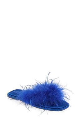 AZALEA WANG Pammy Faux Feather Sandal in Blue