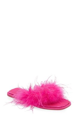 AZALEA WANG Pammy Faux Feather Sandal in Pink