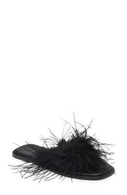 AZALEA WANG Pammy Feather Sandal in Black