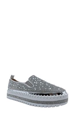 AZALEA WANG Rhinestone Sneaker in Silver