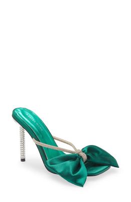 AZALEA WANG Tatum Bow Slide Sandal in Green