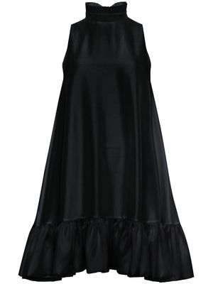AZEEZA Alcott ruffled silk minidress - Black