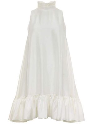 AZEEZA Alcott ruffled silk minidress - White