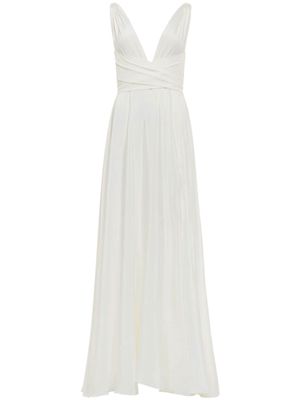 AZEEZA Cirrus silk-charmeuse gown - WHITE