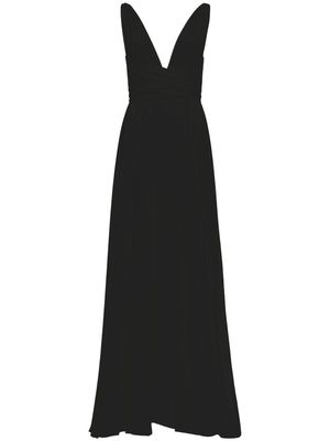 AZEEZA Cirrus V-neck silk gown - Black