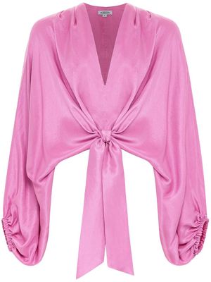 AZEEZA Culhane twisted silk blouse - Pink