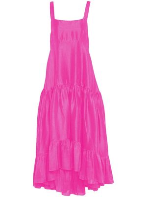 AZEEZA Griffon silk midi dress - Pink