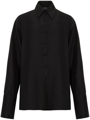 AZEEZA Kareena silk shirt dress - Black
