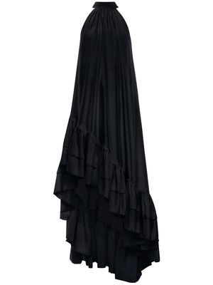 AZEEZA Lucas halterneck silk gown - Black
