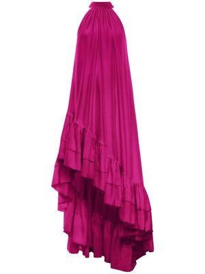 AZEEZA Lucas halterneck silk gown - Pink