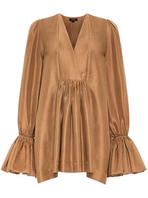 AZEEZA Lupin silk minidress - Brown