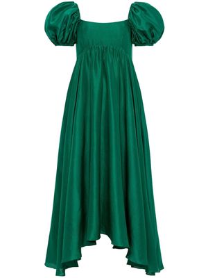 AZEEZA Rory silk midi dress - Green