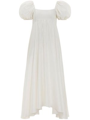 AZEEZA Rory silk midi dress - White