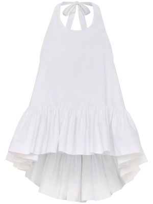 AZEEZA Winston poplin halterneck top - White