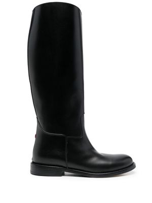 Azi.land round toe leather boots - Black