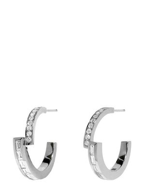 Azlee 18kt white gold diamond hoops