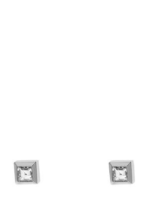 Azlee 18kt white gold diamond stud earrings - Silver