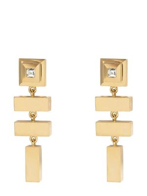 Azlee 18kt yellow gold diamond drop earrings