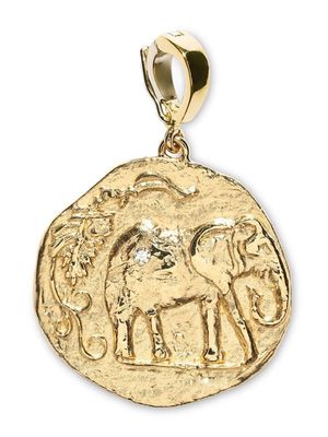 Azlee 18kt yellow gold Elefante Loyalty diamond pendant charm