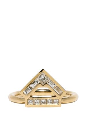 Azlee 18kt yellow gold Glow diamond ring