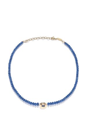 Azlee 18kt yellow gold Rich Staircase sapphire necklace