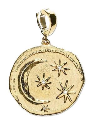 Azlee 18kt yellow gold small Cosmic diamond pendant charm