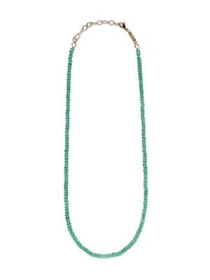 Azlee 18kt yellow gold small Emerald beaded necklace